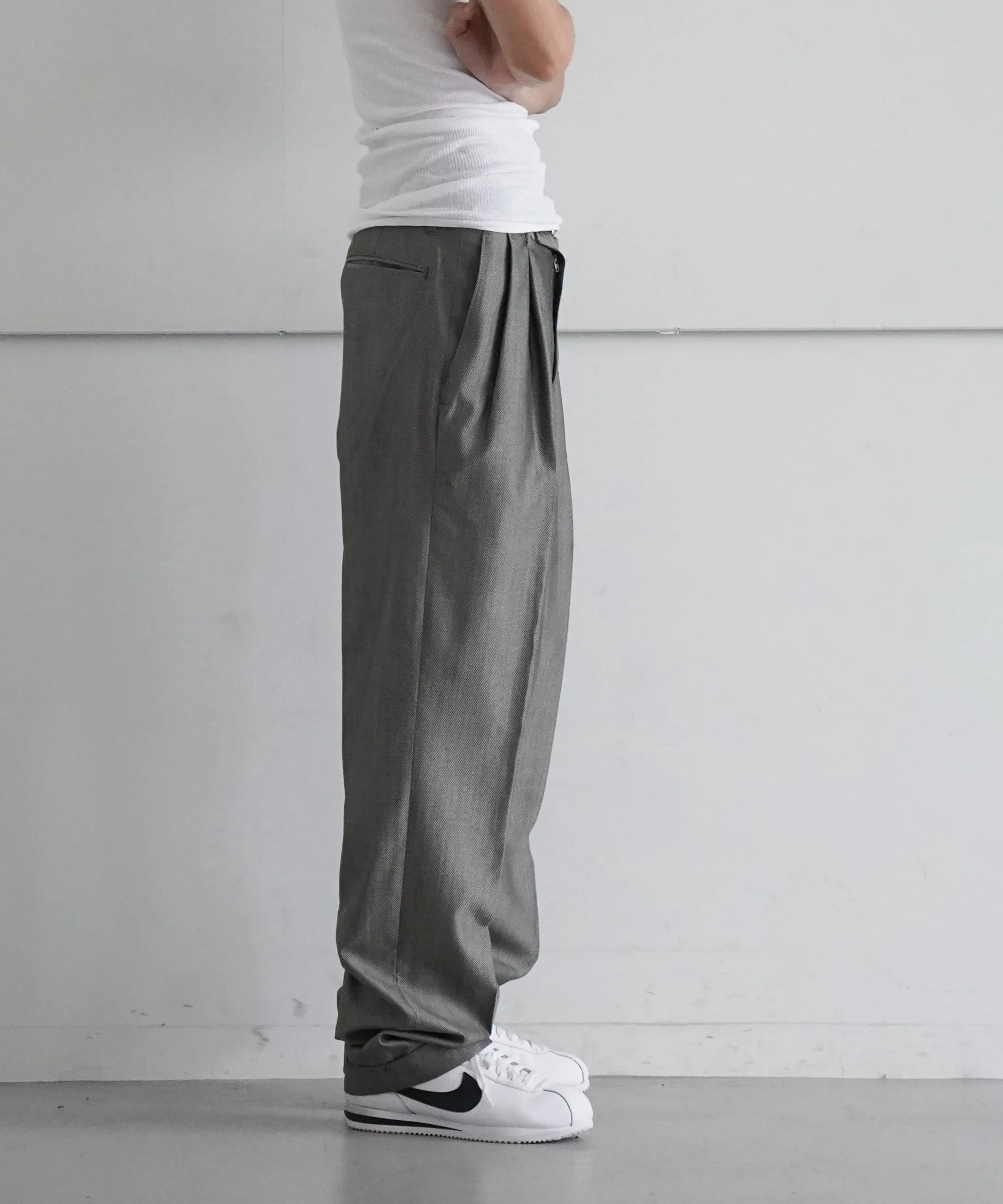 ABELIA EDOWARD GOUCHA LONG SLACKS "CHARCOAL"