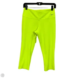 Athletic Leggings Capris By Nike In Yellow, Size: S