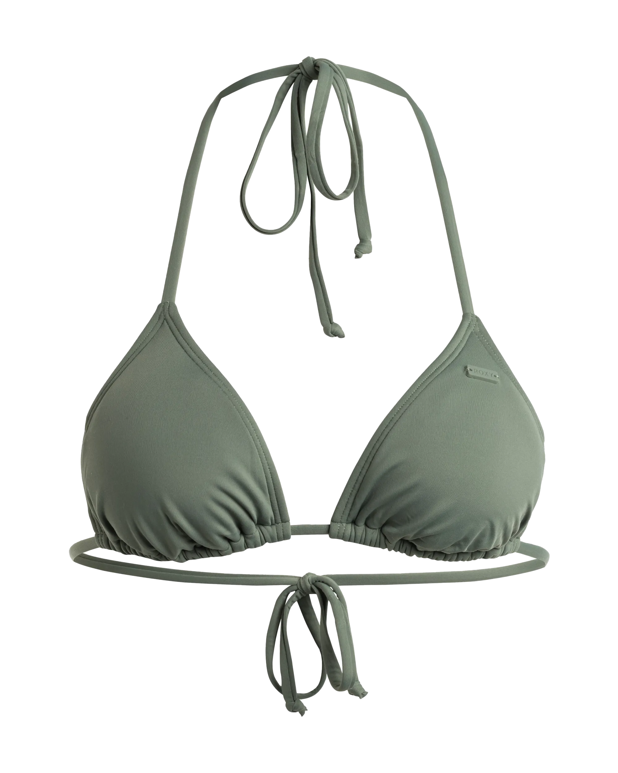 Beach Classic Modern Triangle Bikini Top in Agave Green
