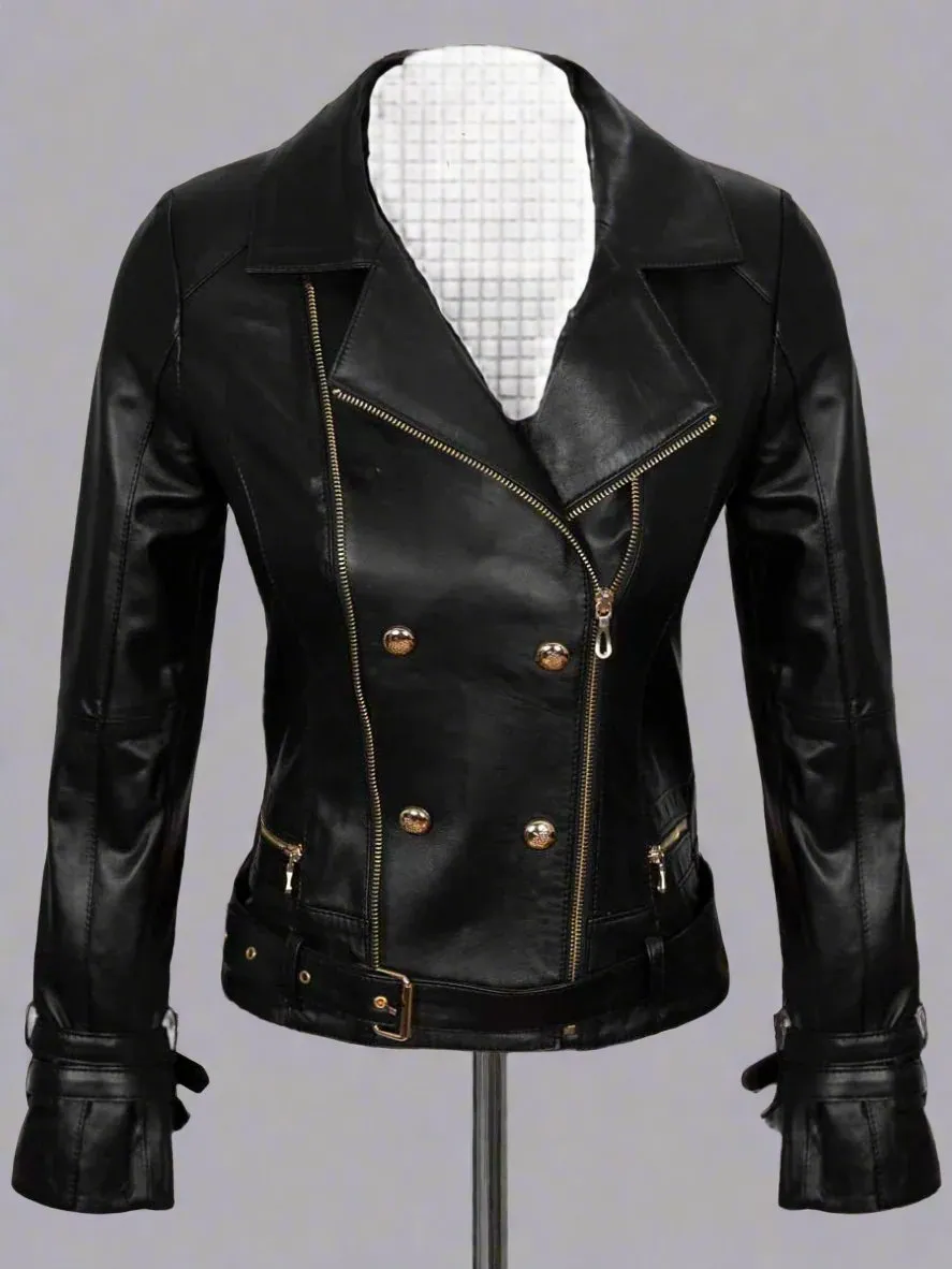 Black Biker Leather Jacket