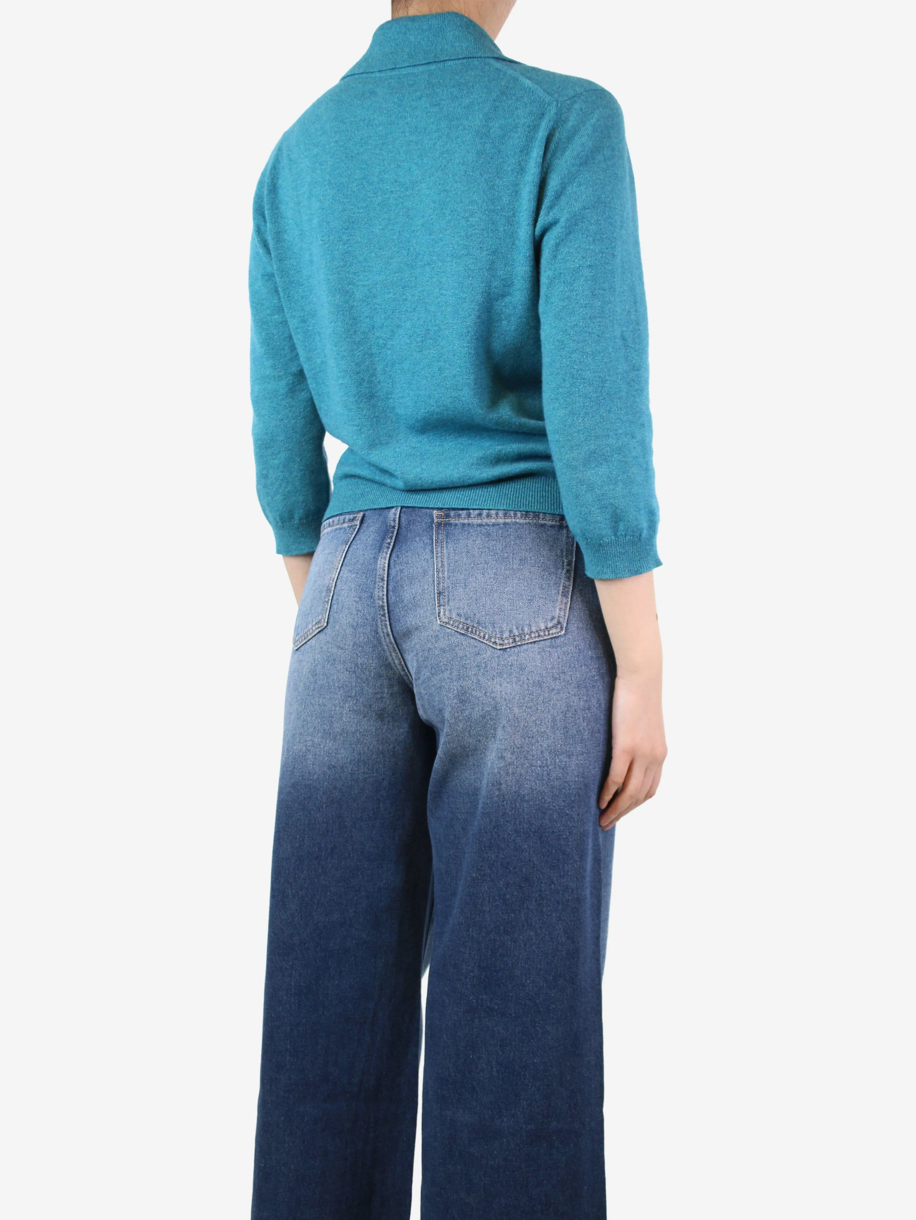 Blue cashmere cardigan - size UK 12