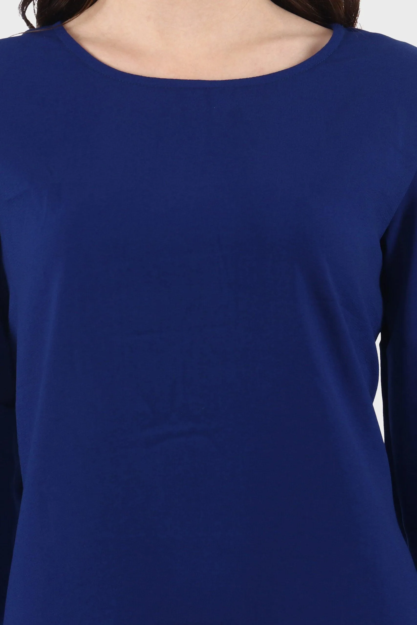 Blue Solid Formal Dress