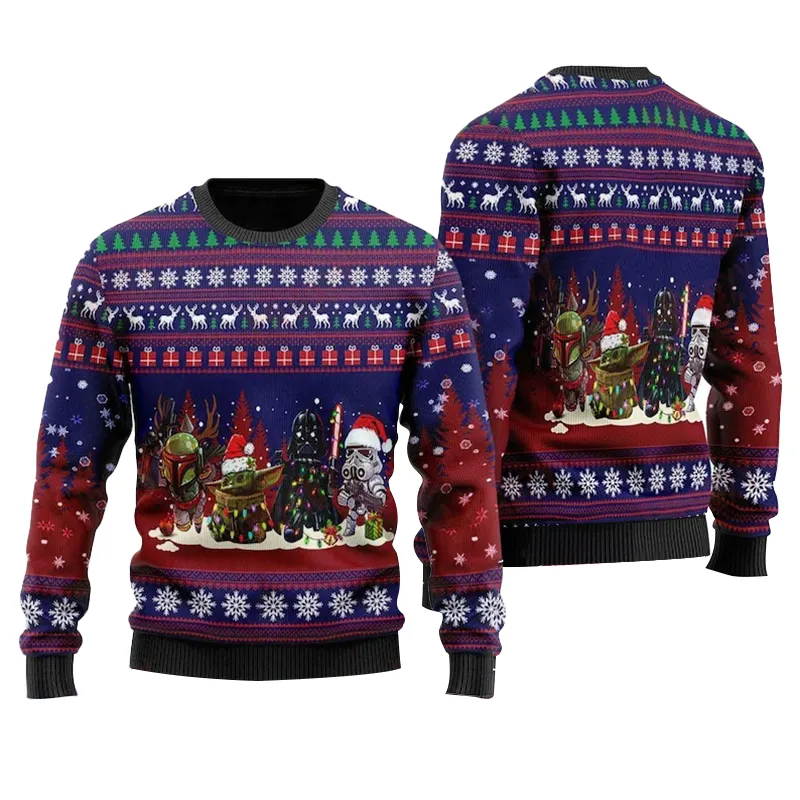 Boba Fett Darth Vader Stormtrooper Christmas Ugly Sweater