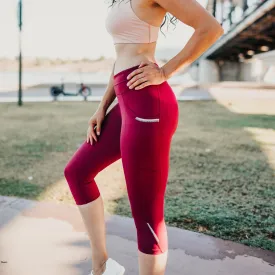 Break Free Capris - Merlot- FINAL SALE