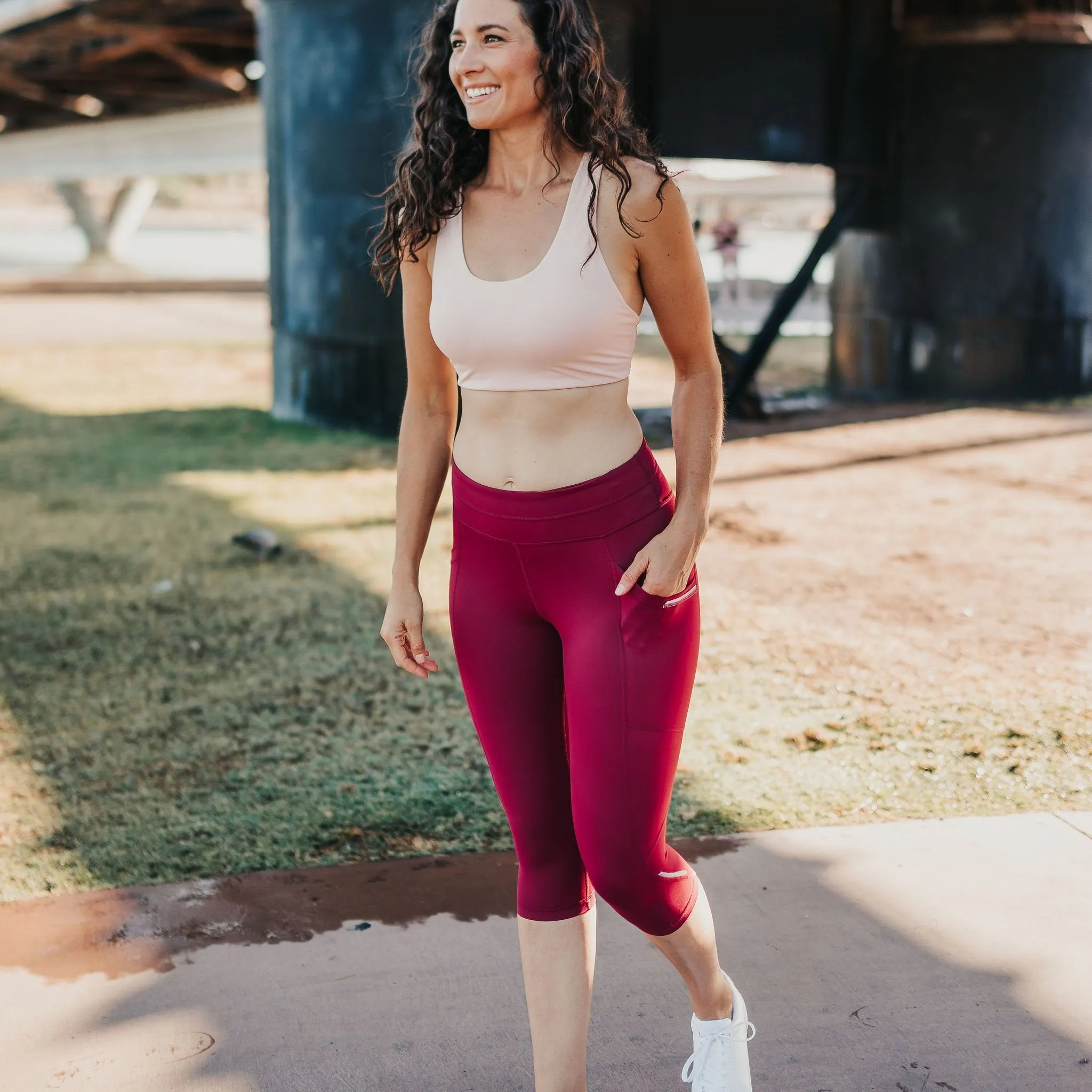 Break Free Capris - Merlot- FINAL SALE