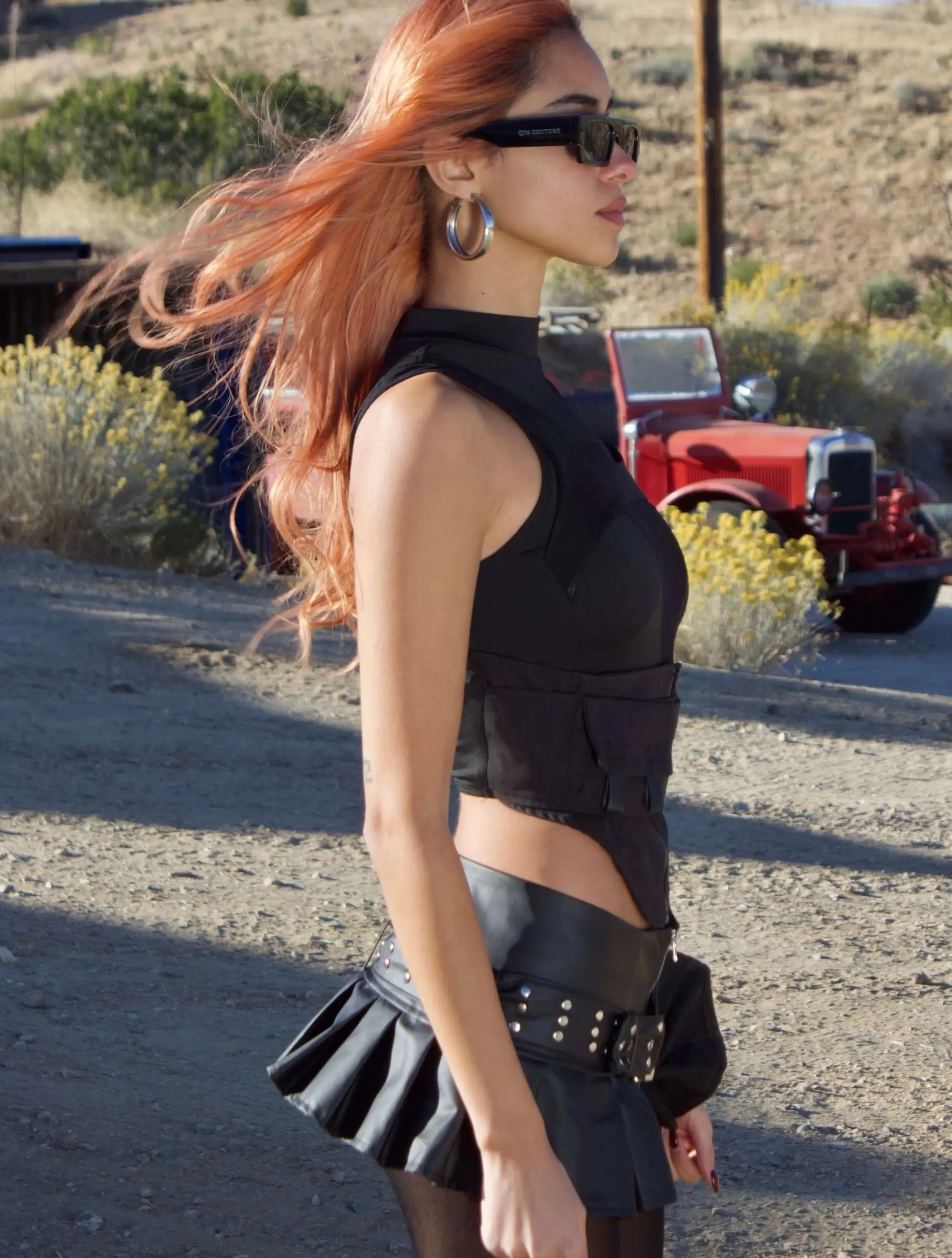 Chic Leather Short Skirt. Trending Fashionable Style