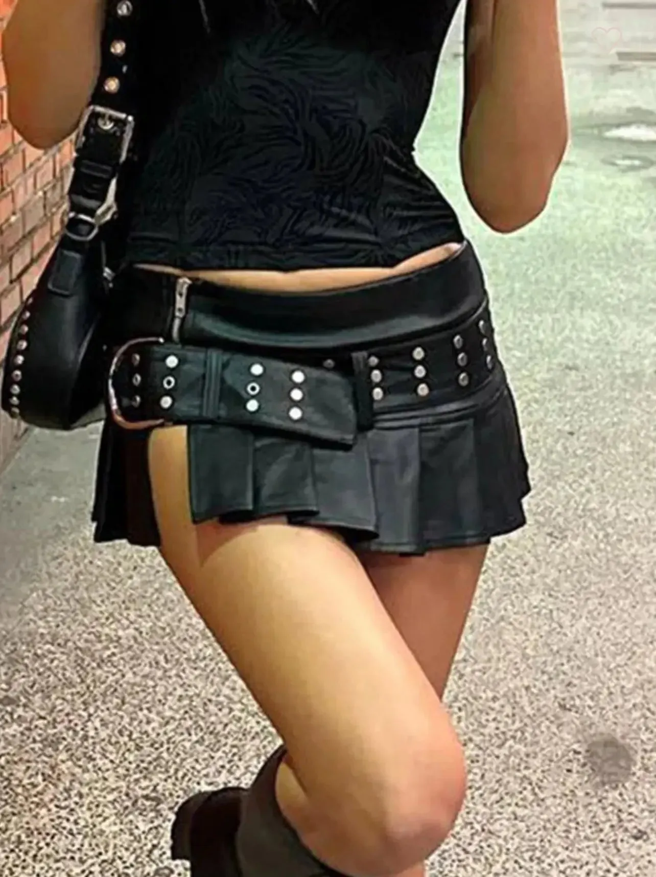 Chic Leather Short Skirt. Trending Fashionable Style