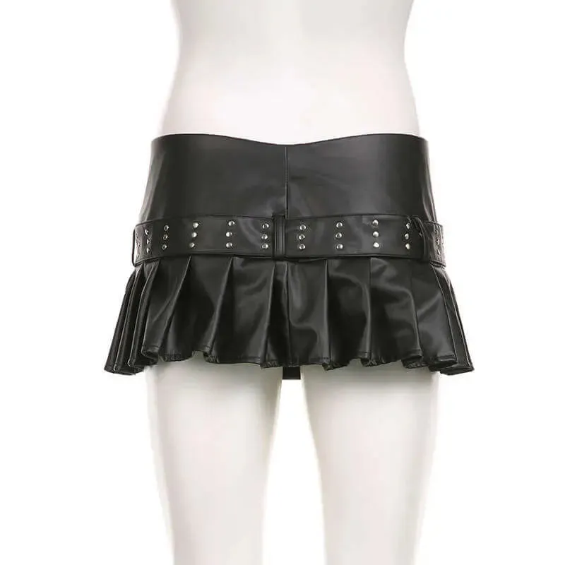 Chic Leather Short Skirt. Trending Fashionable Style