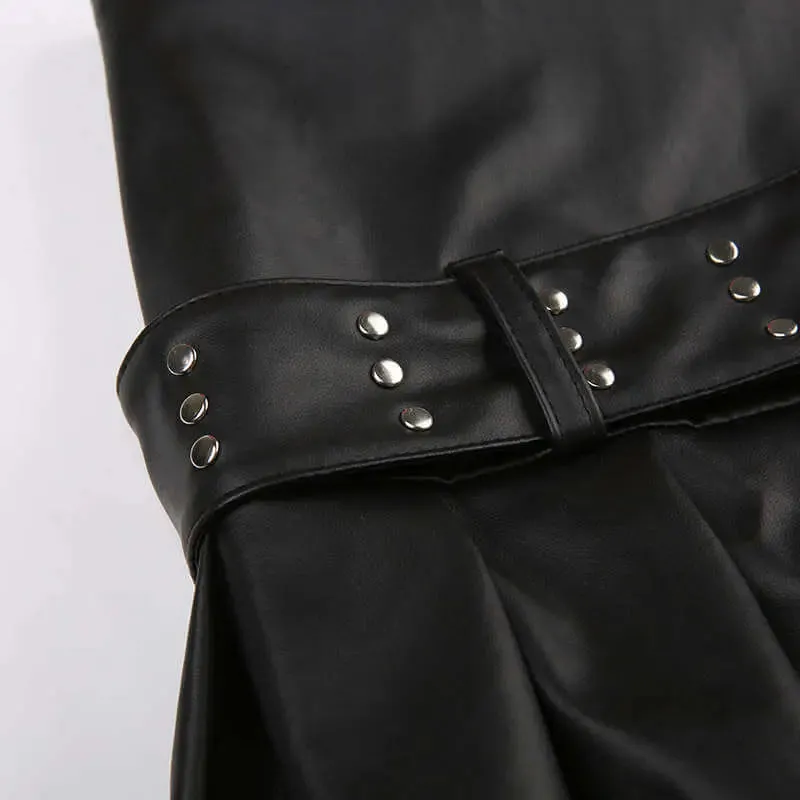 Chic Leather Short Skirt. Trending Fashionable Style