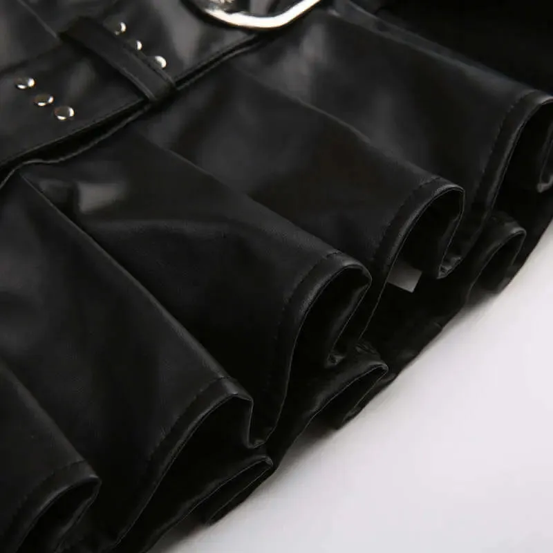 Chic Leather Short Skirt. Trending Fashionable Style