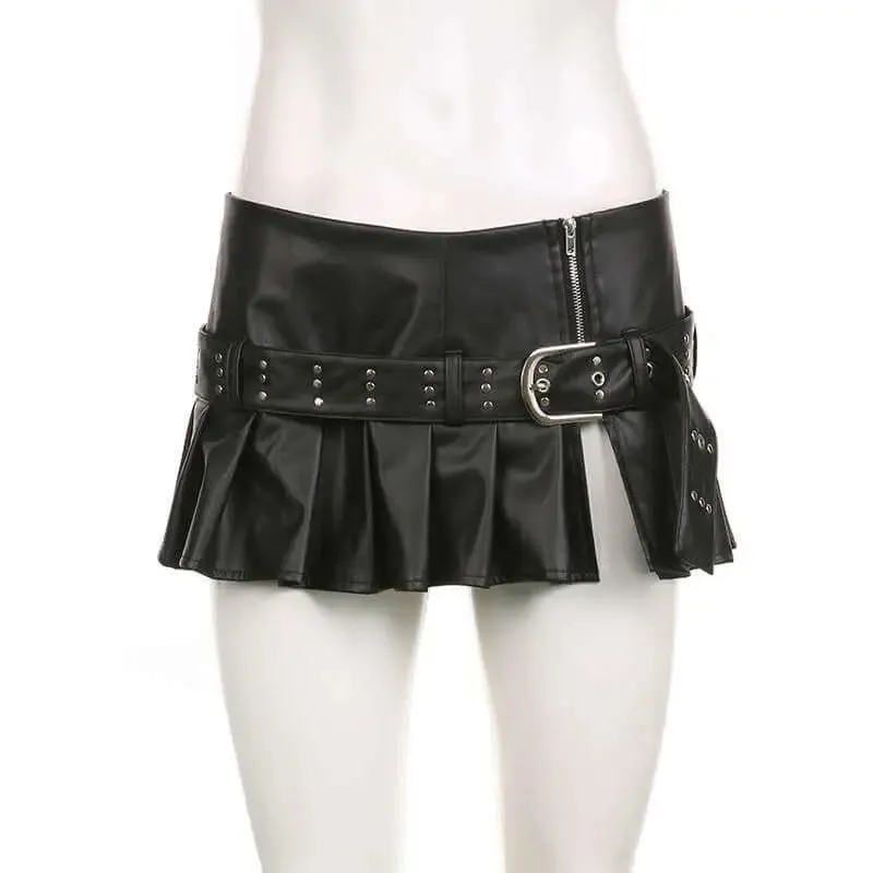 Chic Leather Short Skirt. Trending Fashionable Style
