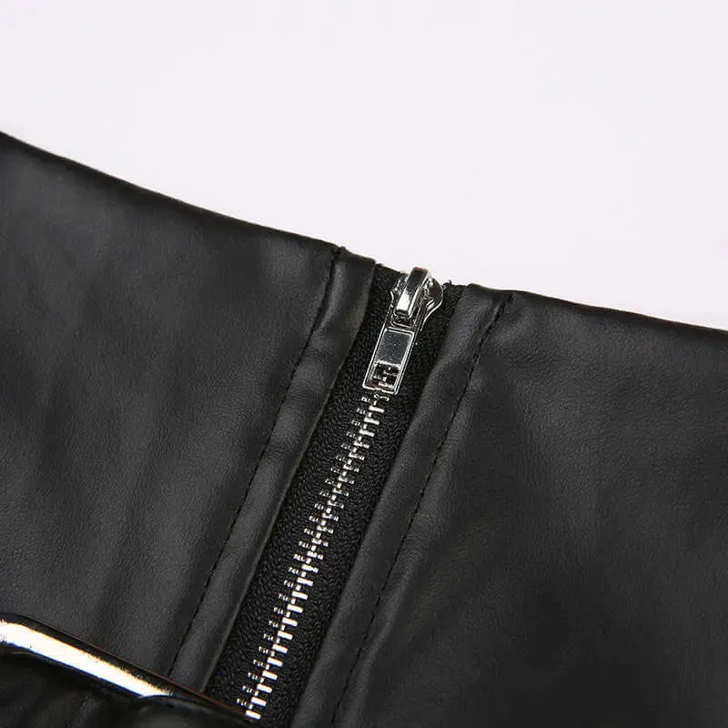 Chic Leather Short Skirt. Trending Fashionable Style