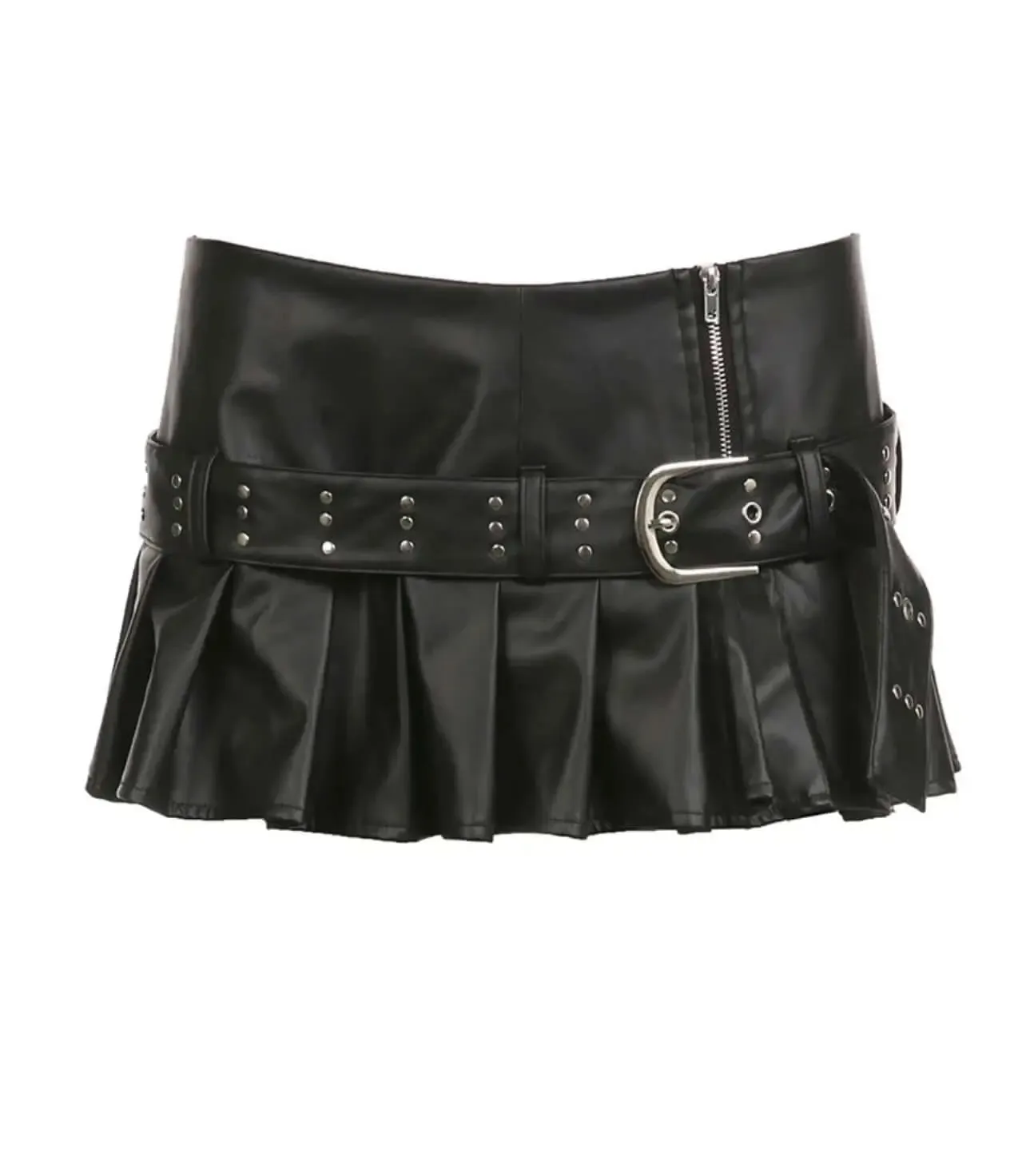 Chic Leather Short Skirt. Trending Fashionable Style
