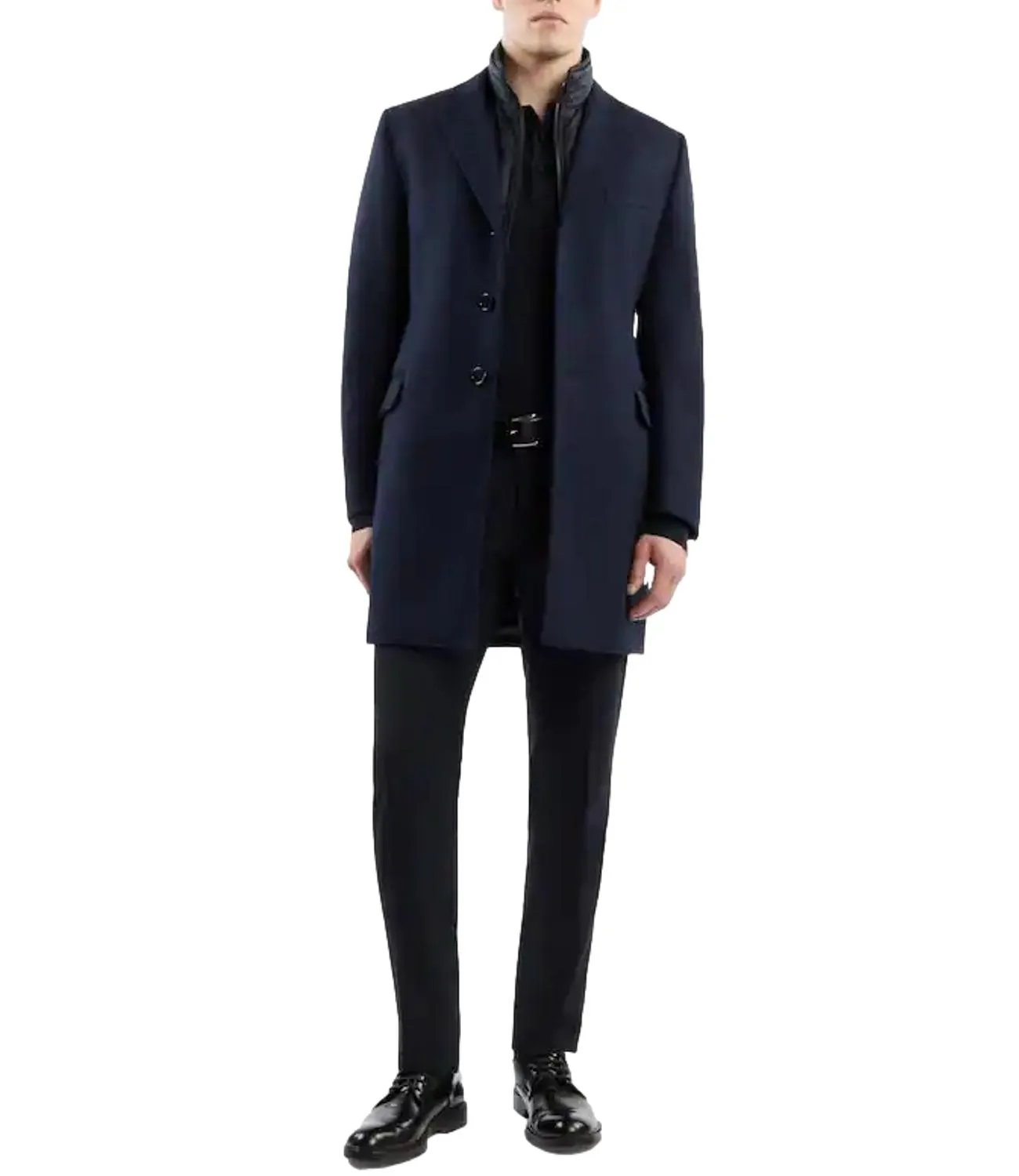 Double Coat in Lana e Cashmere blu