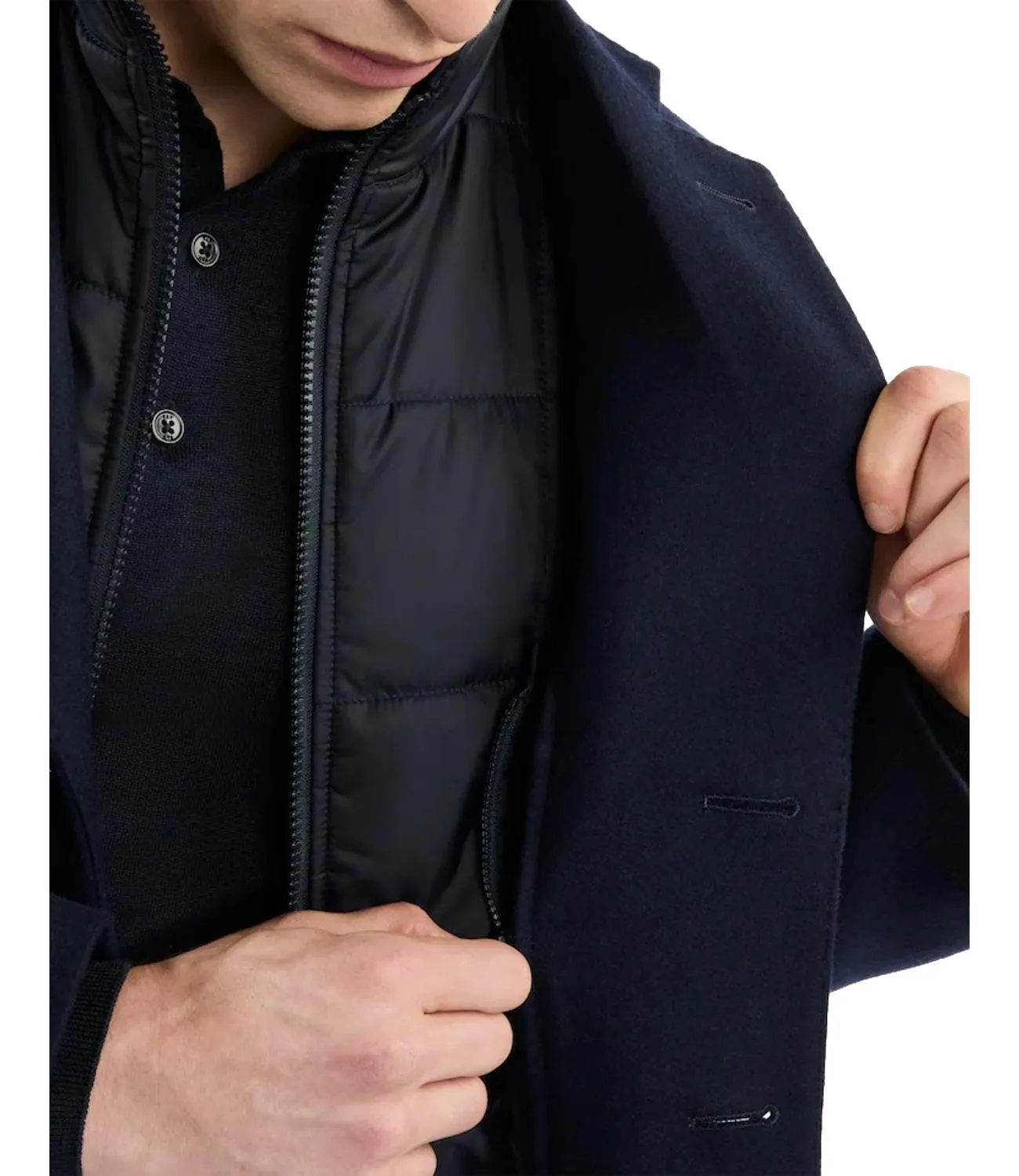 Double Coat in Lana e Cashmere blu
