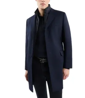 Double Coat in Lana e Cashmere blu