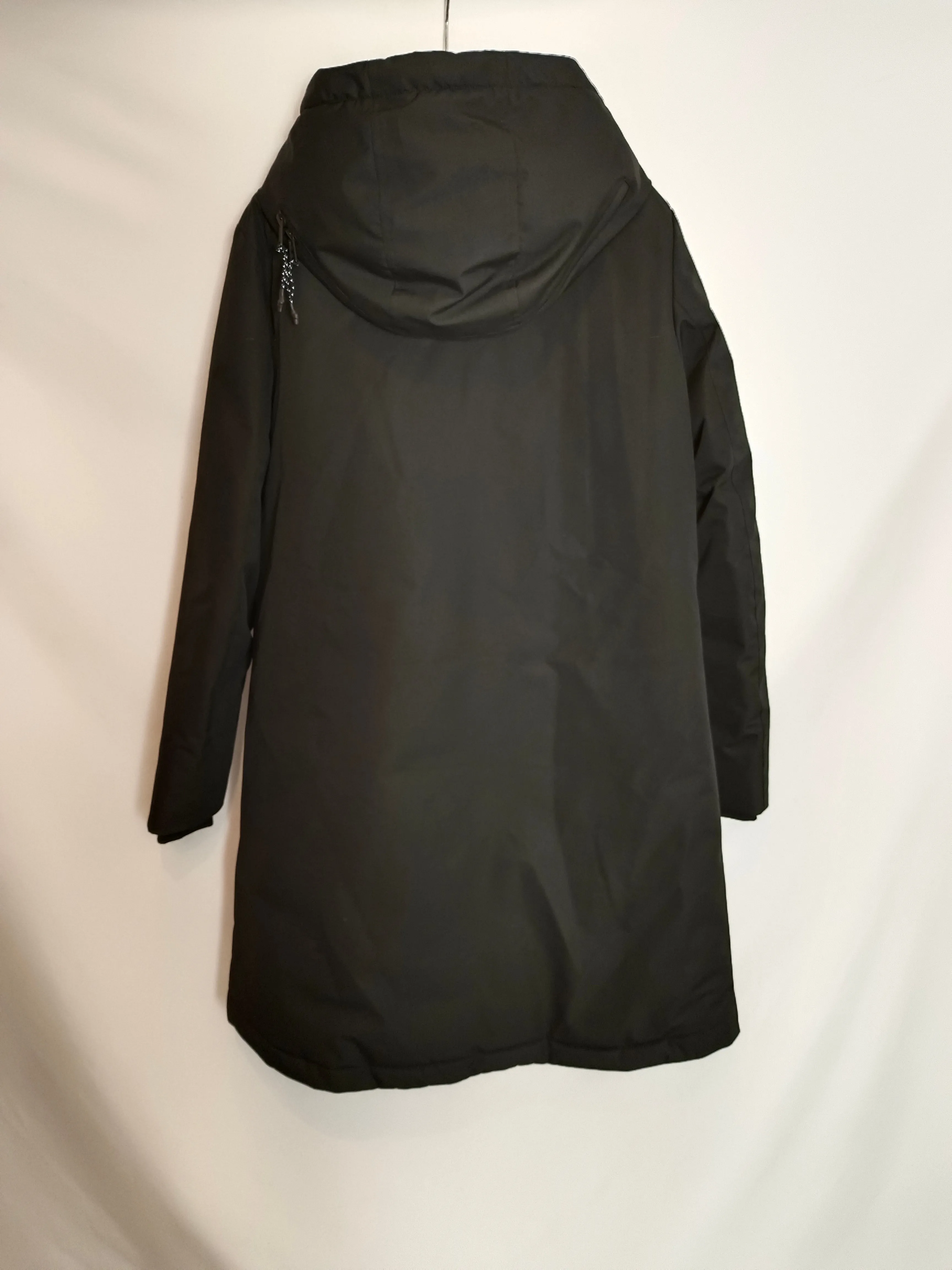 ECOALF. Abrigo negro parka T.s