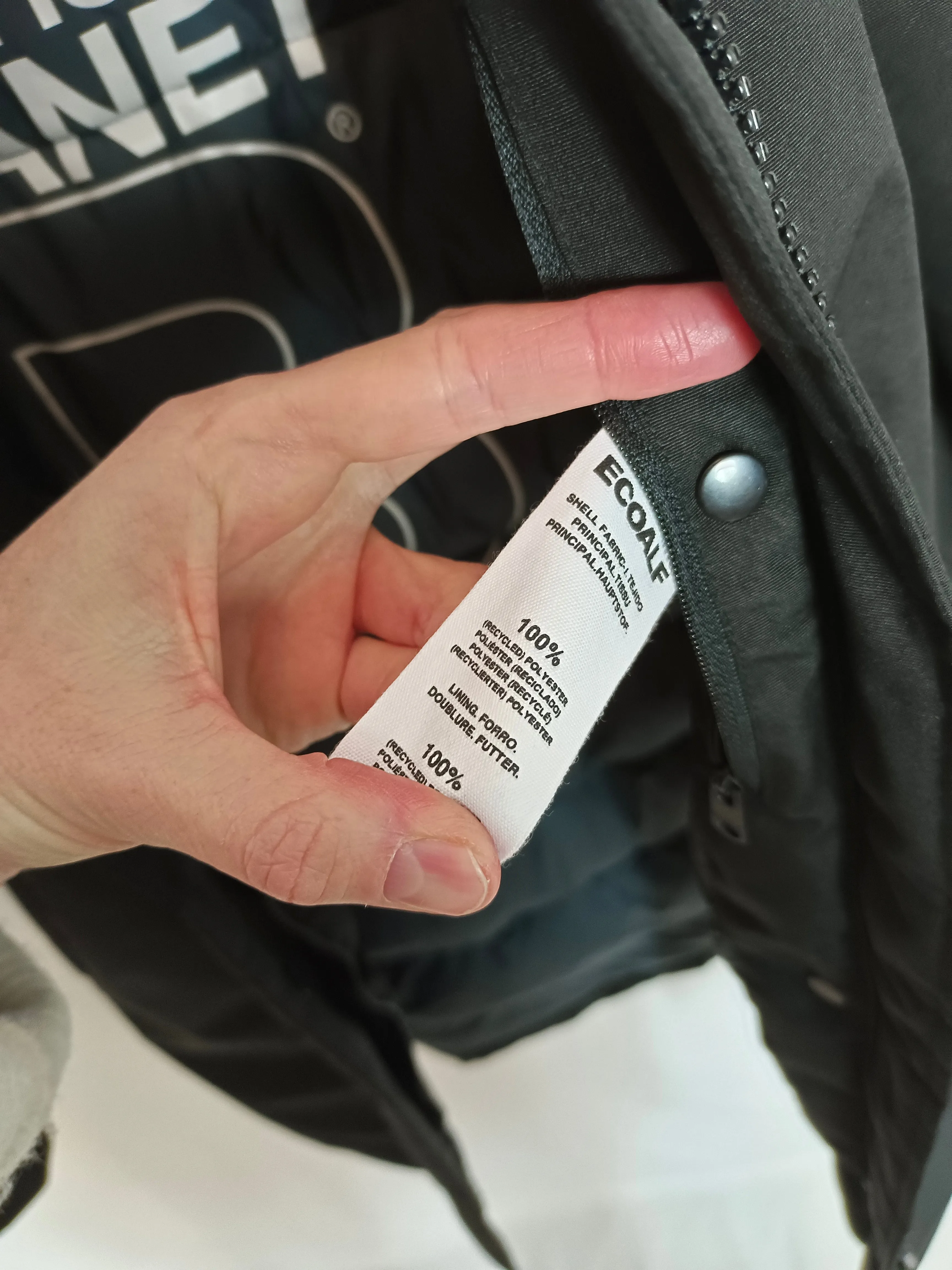 ECOALF. Abrigo negro parka T.s