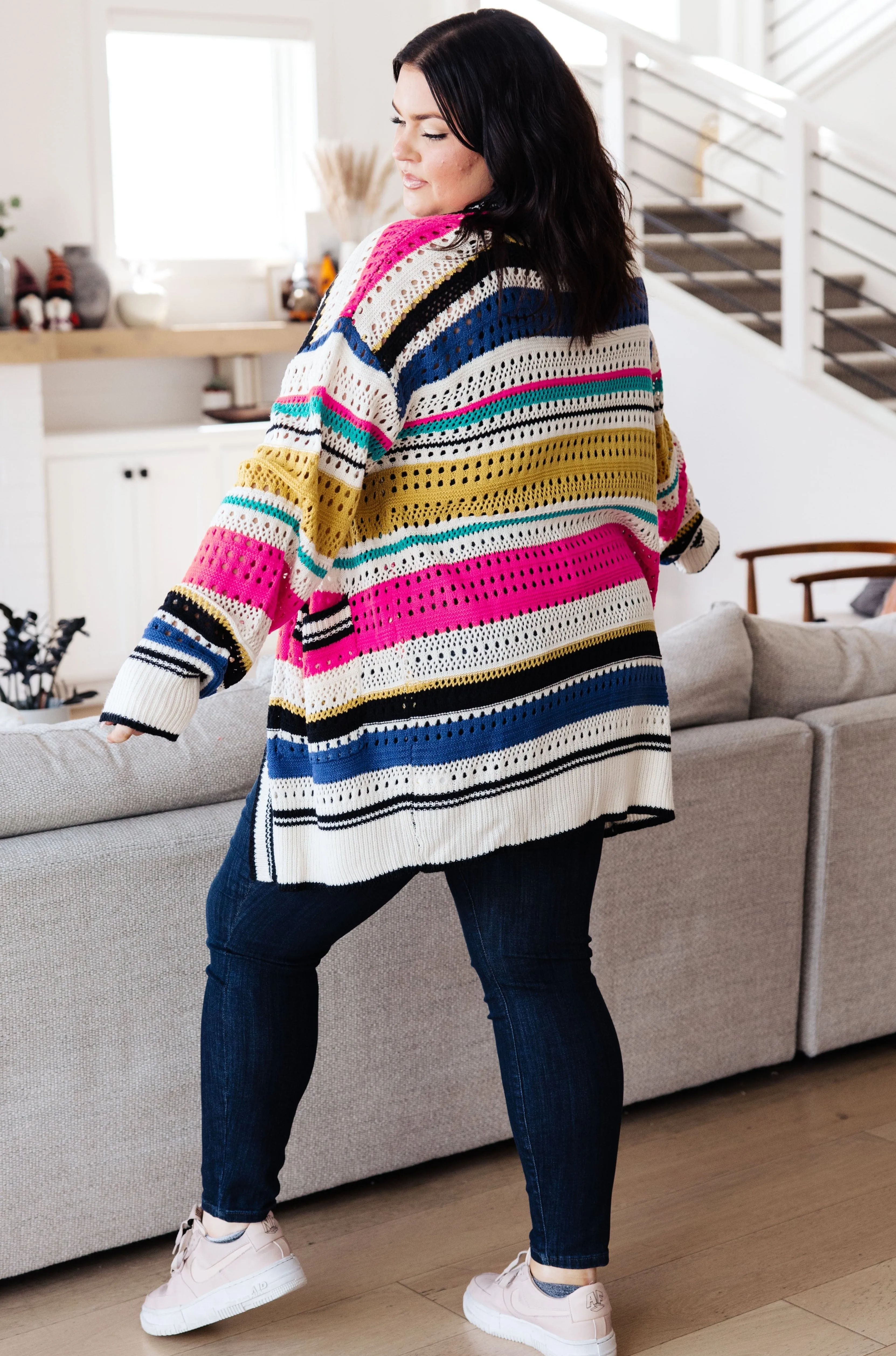 Felt Cute Knit Striped Cardigan by BiBi