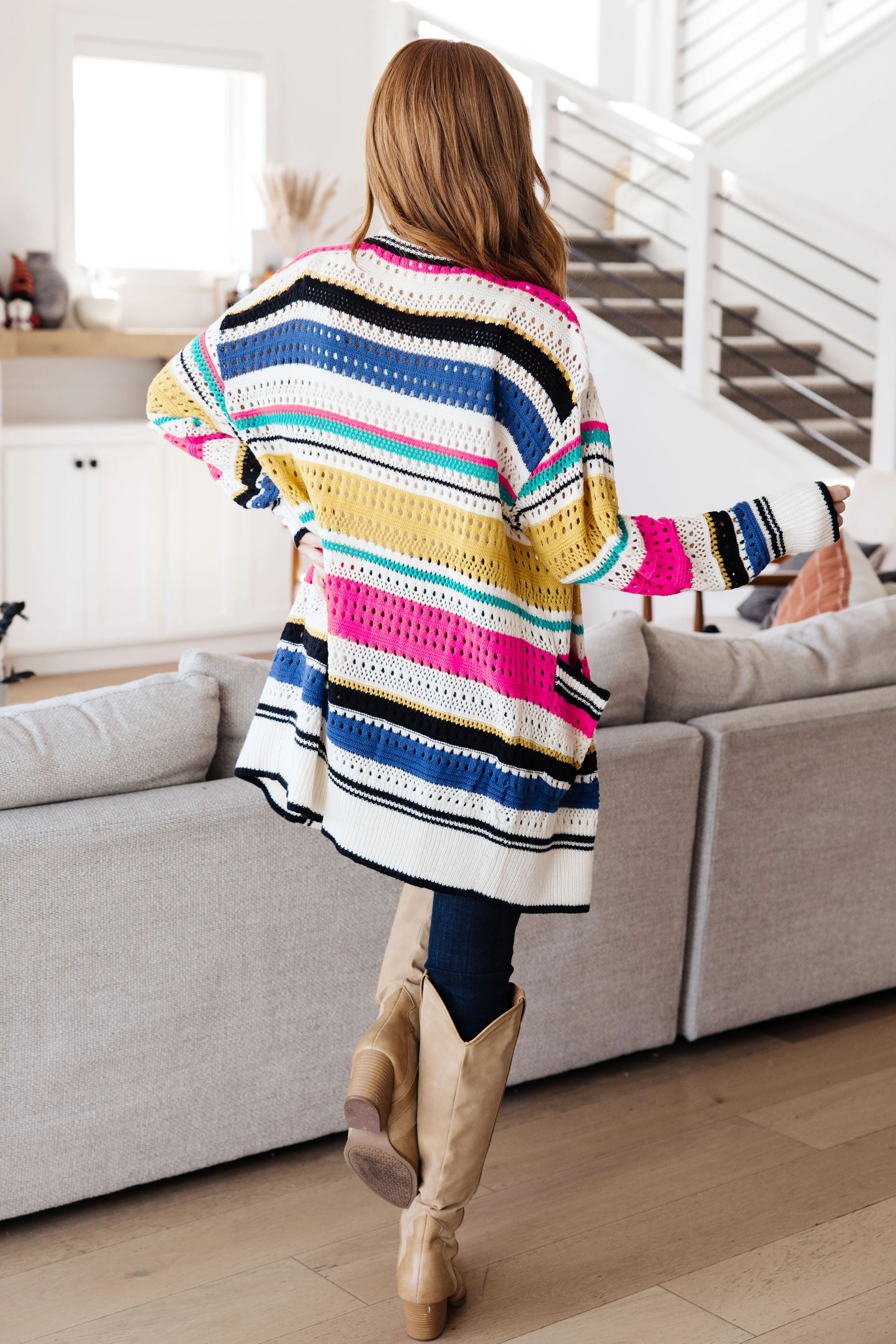 Felt Cute Knit Striped Cardigan by BiBi
