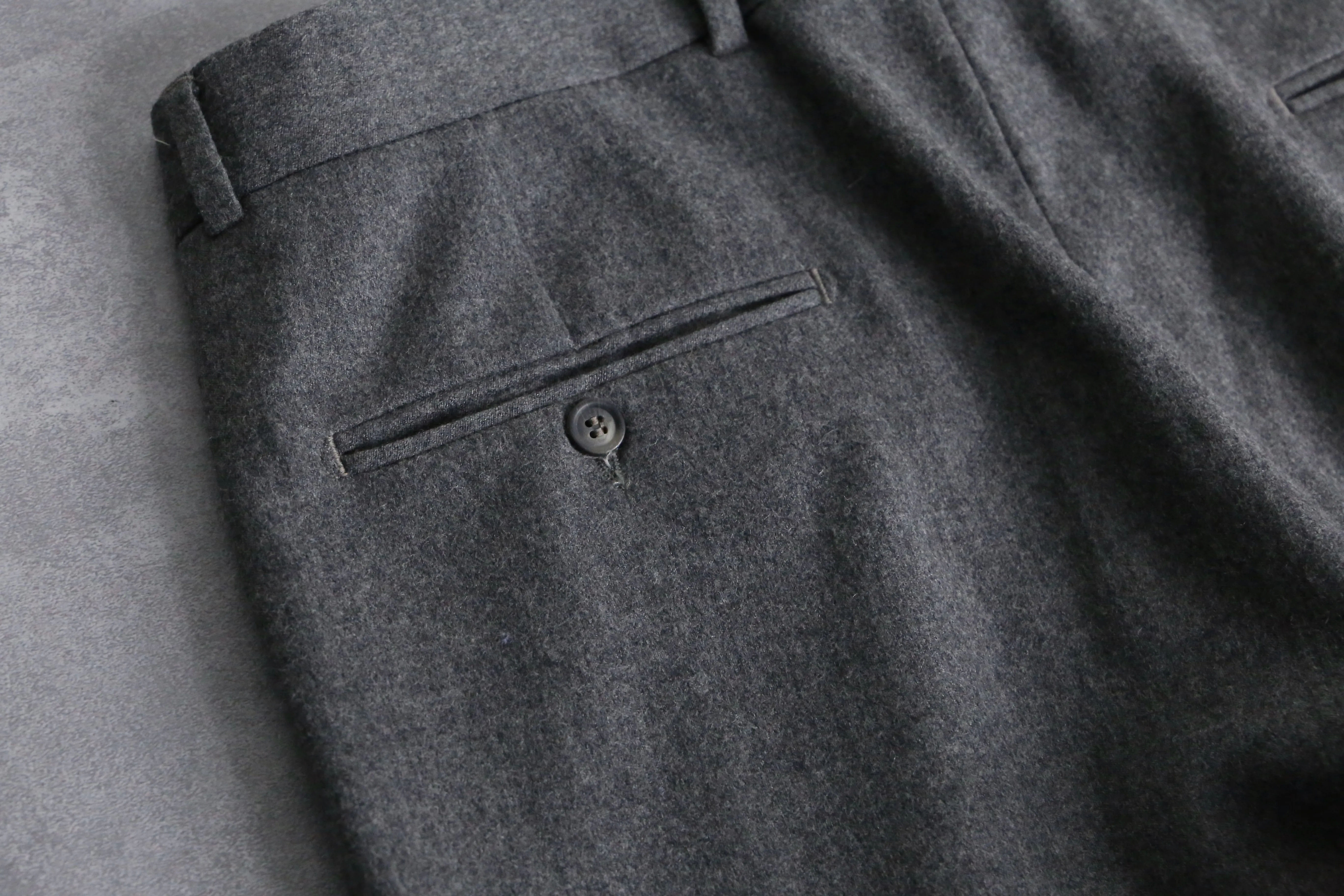 grey color wide wool slacks