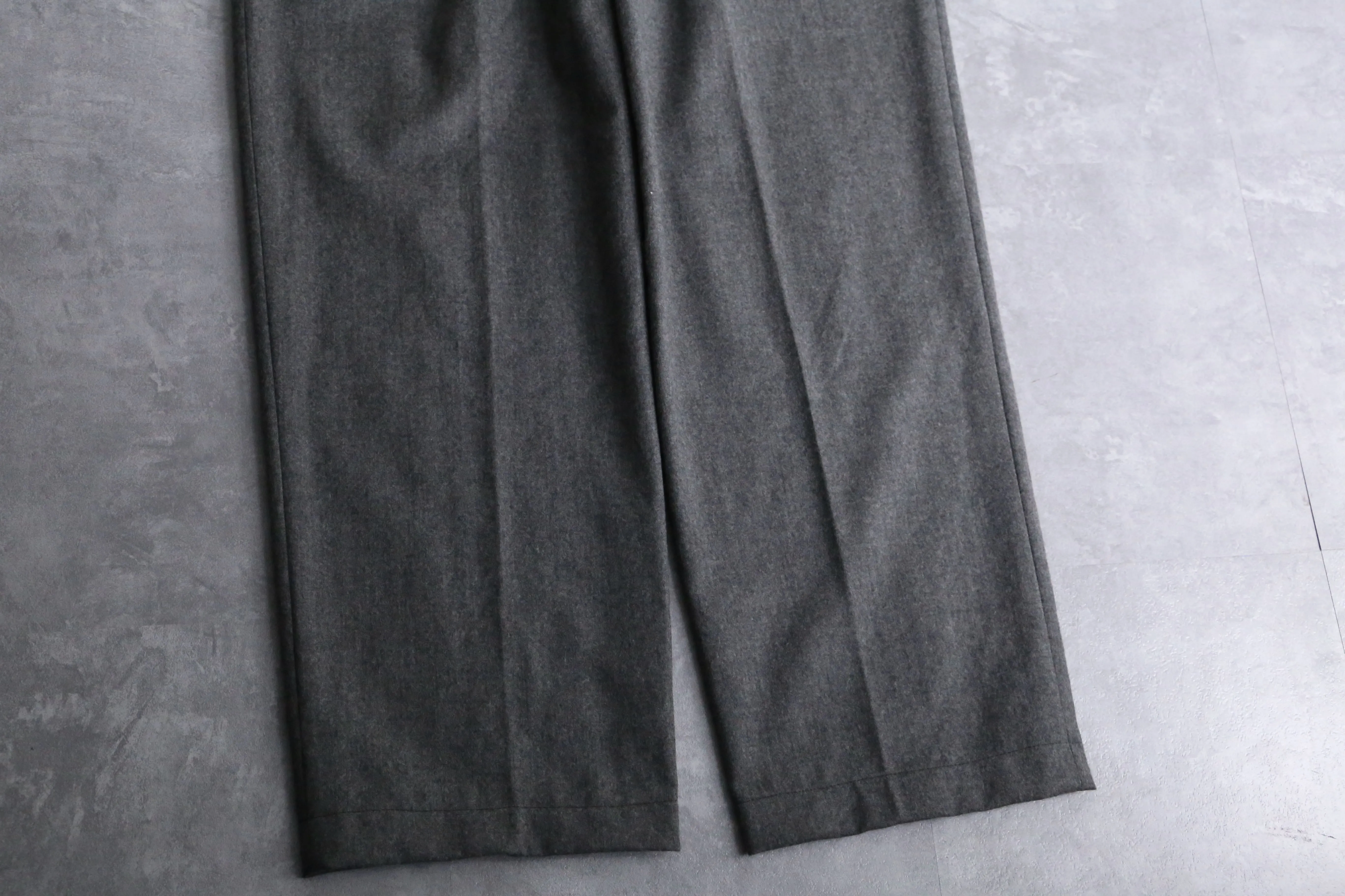 grey color wide wool slacks