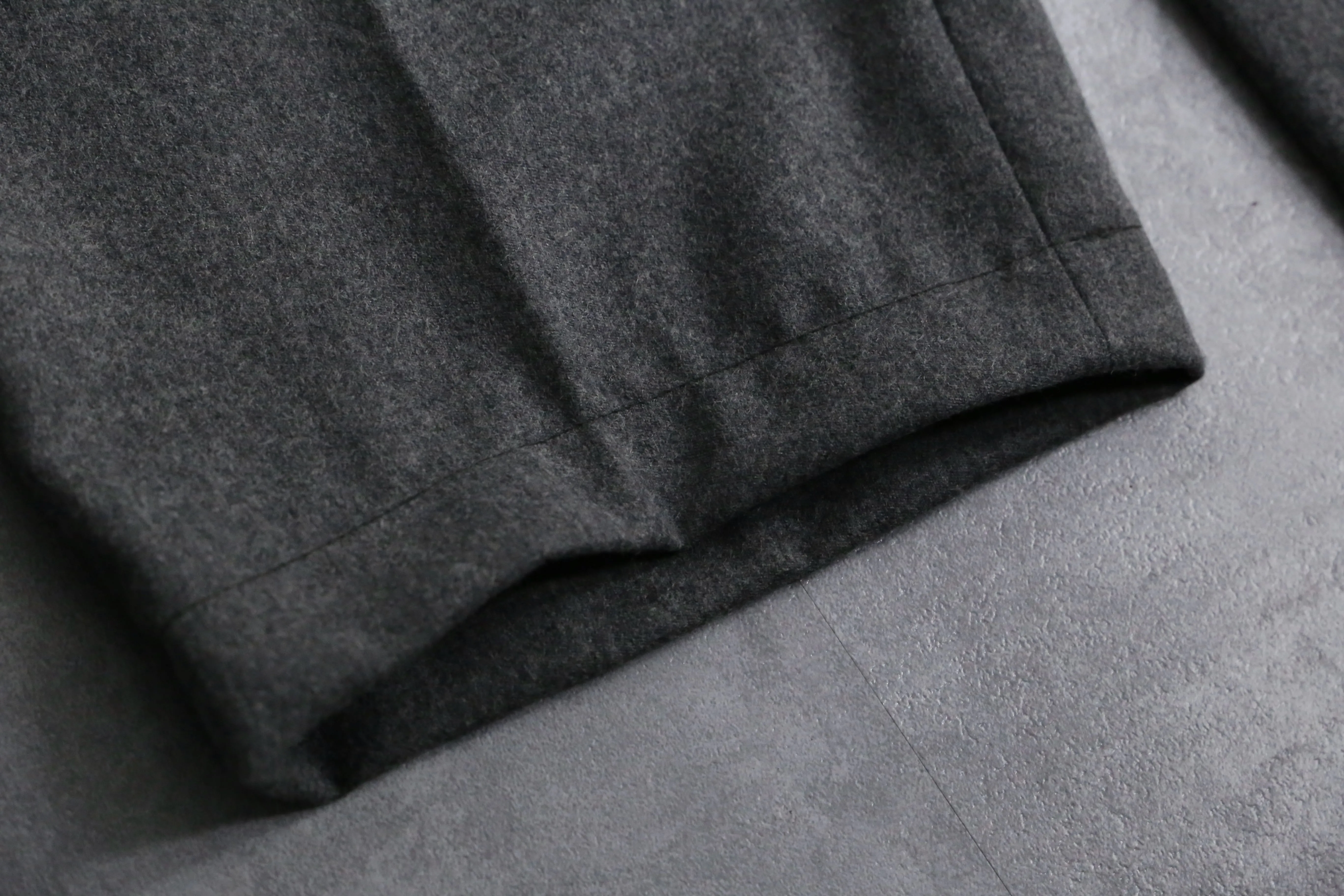 grey color wide wool slacks
