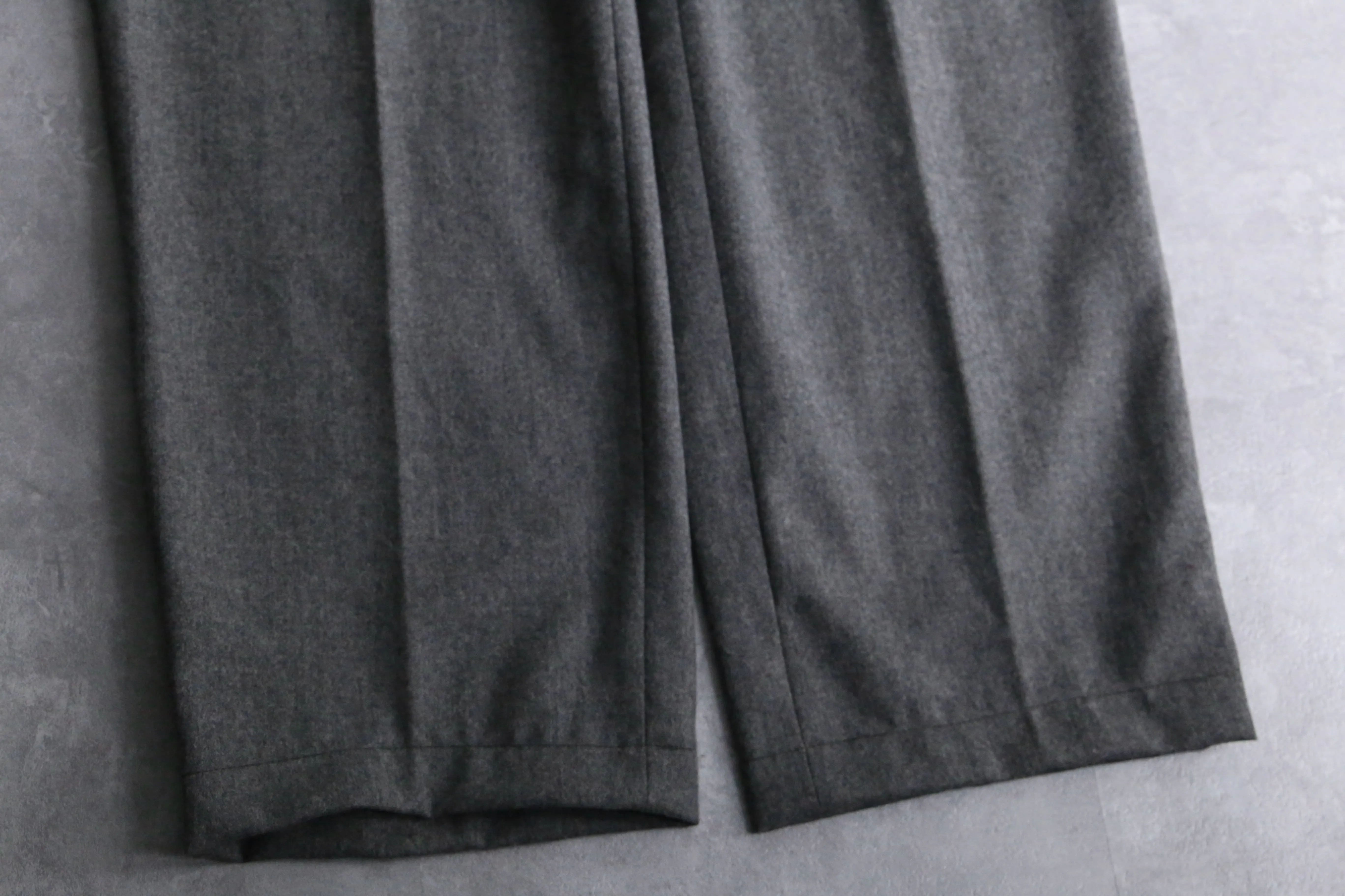grey color wide wool slacks