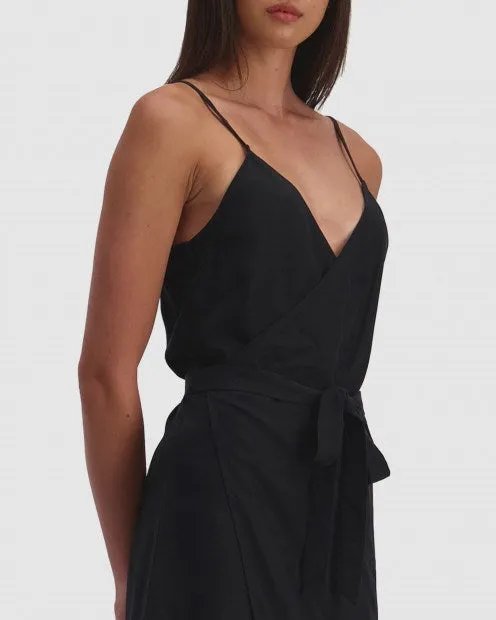 Huffer Fame Wrap Dress Black