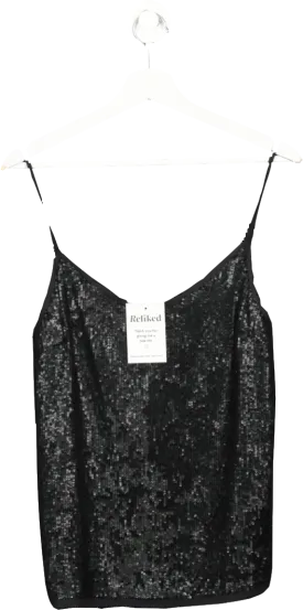 Joie Black Sequin Scoop Neck Camisole UK XS