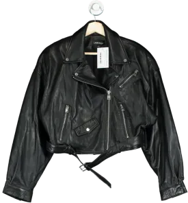LAMARQUE Black Dylan Leather Biker Jacket UK M