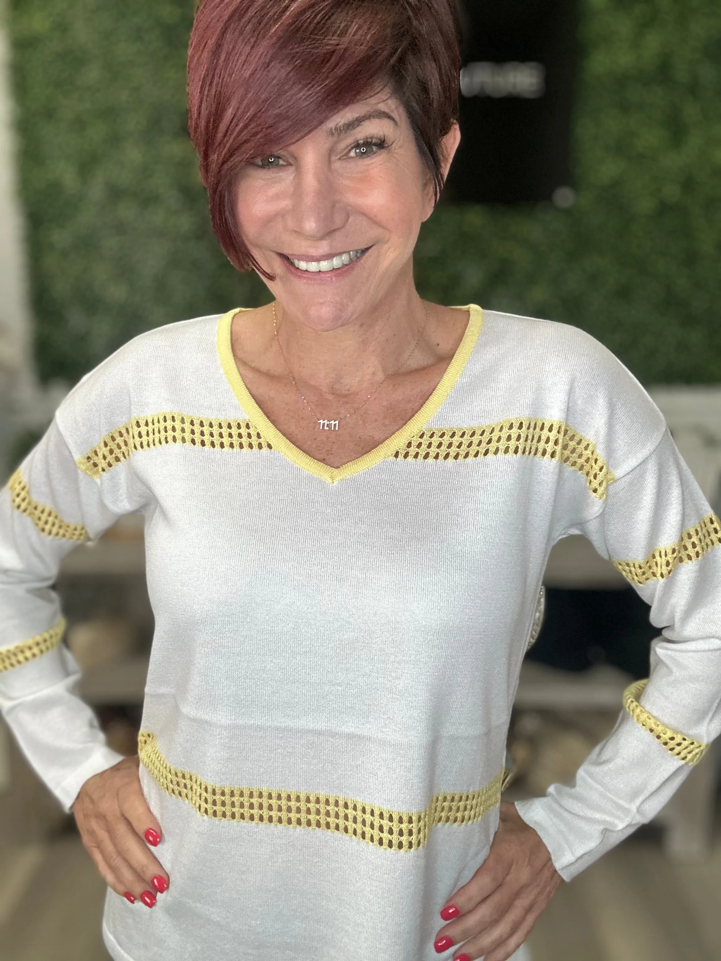 Lemon V Neck Sweater