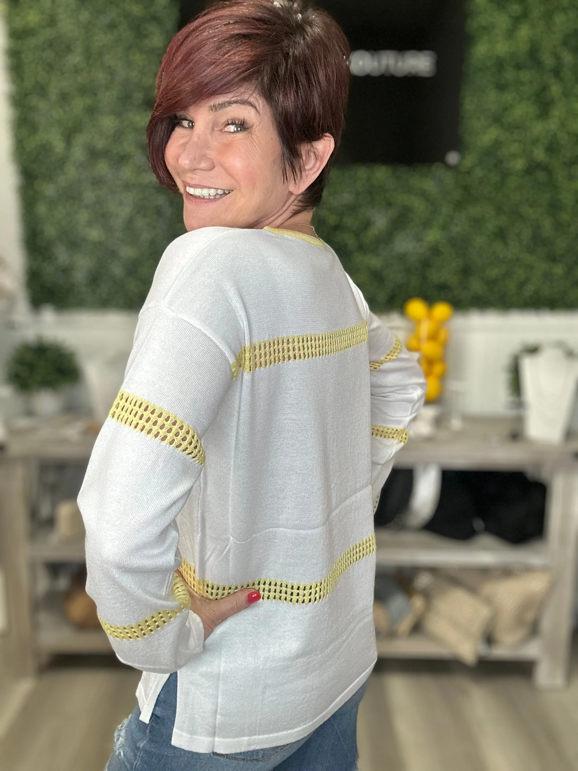 Lemon V Neck Sweater