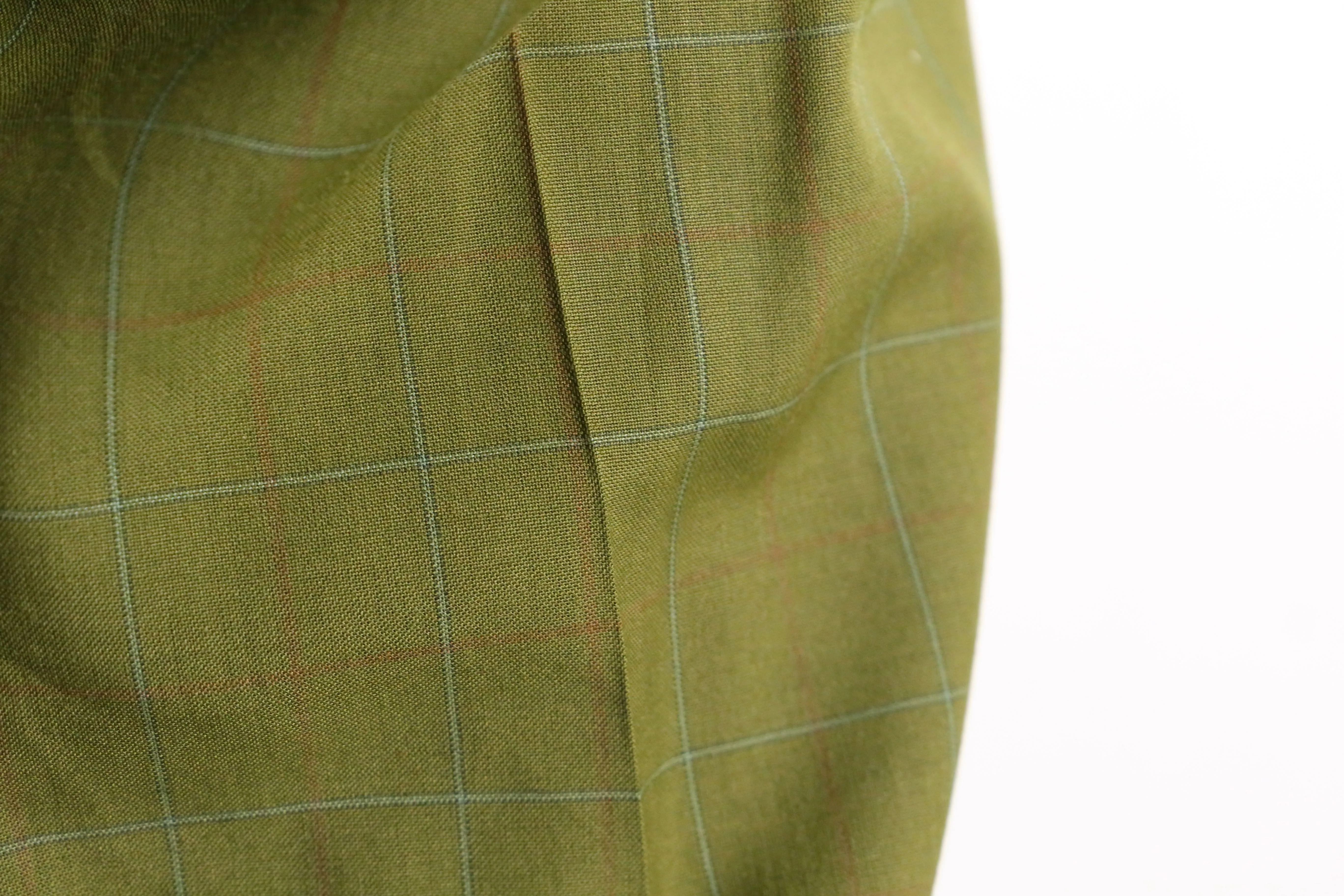 light green check tapered slacks