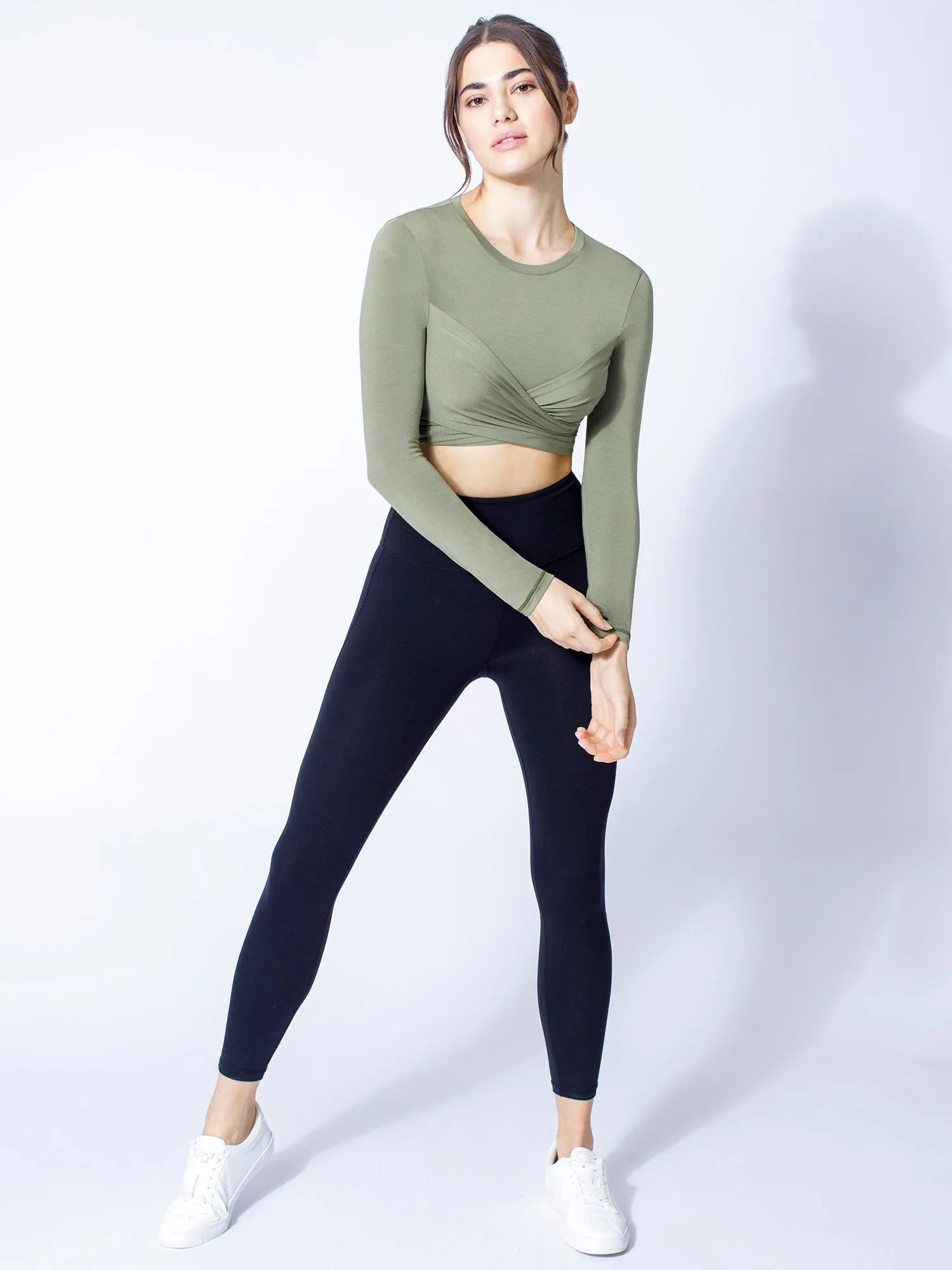 LONG SLEEVE CT WRAP TEE, WILLOW