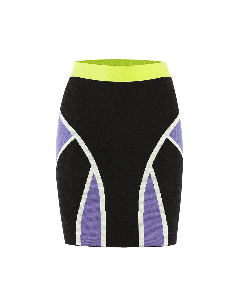 MARK FAST Women Stripe Knitted Mini Skirt