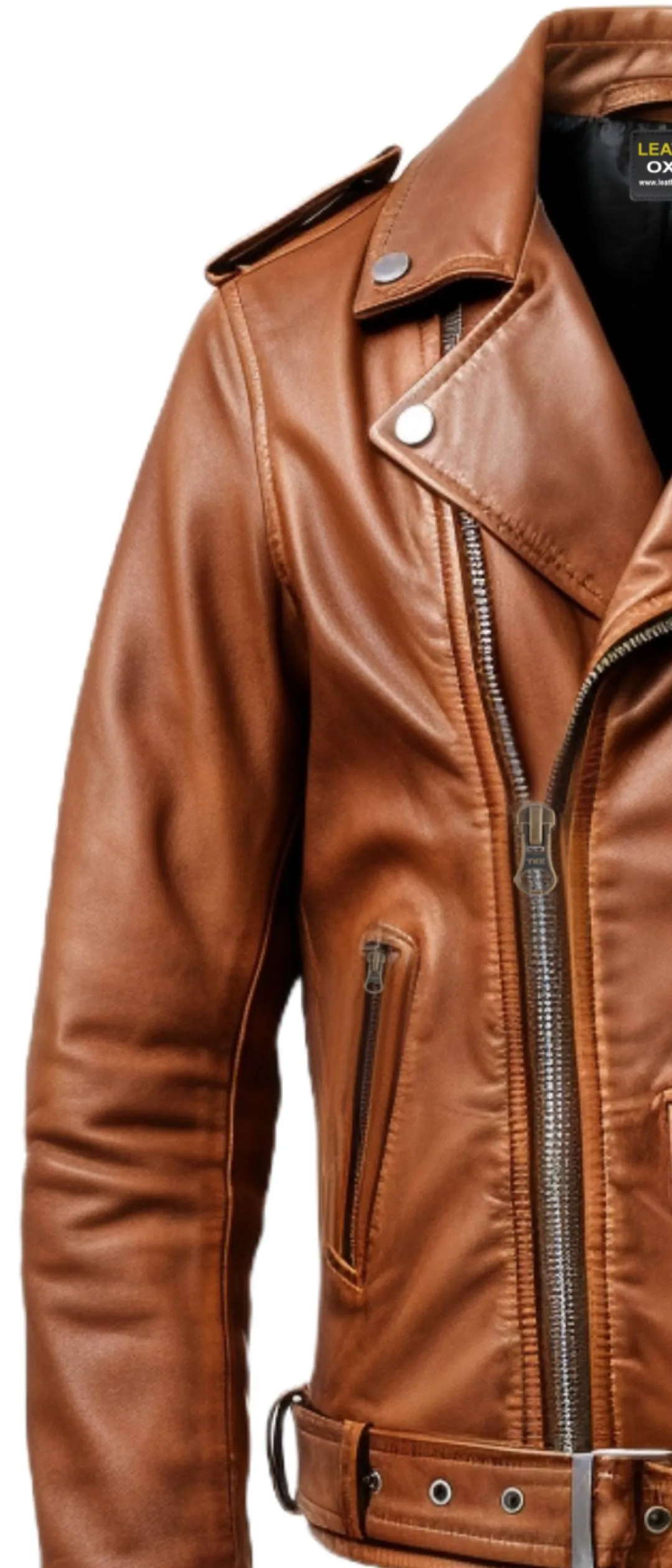 Men Vintage Brown Biker Leather Jacket - Vintage Brown Jacket
