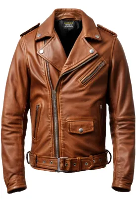 Men Vintage Brown Biker Leather Jacket - Vintage Brown Jacket