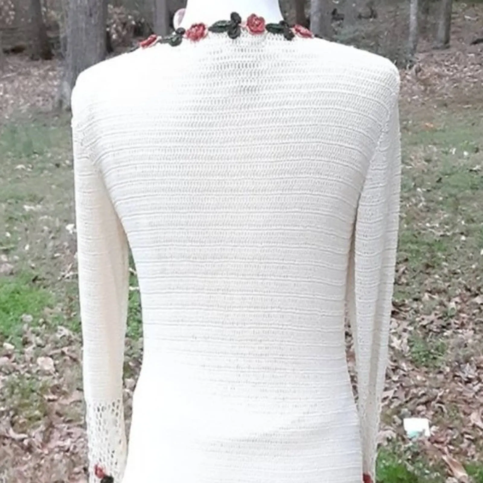 Michelle Renee Knit Crocheted Appliqued Sweater