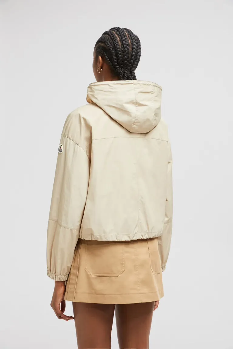 MONCLER LIGHT BEIGE SAUVAN HOODED PARKA