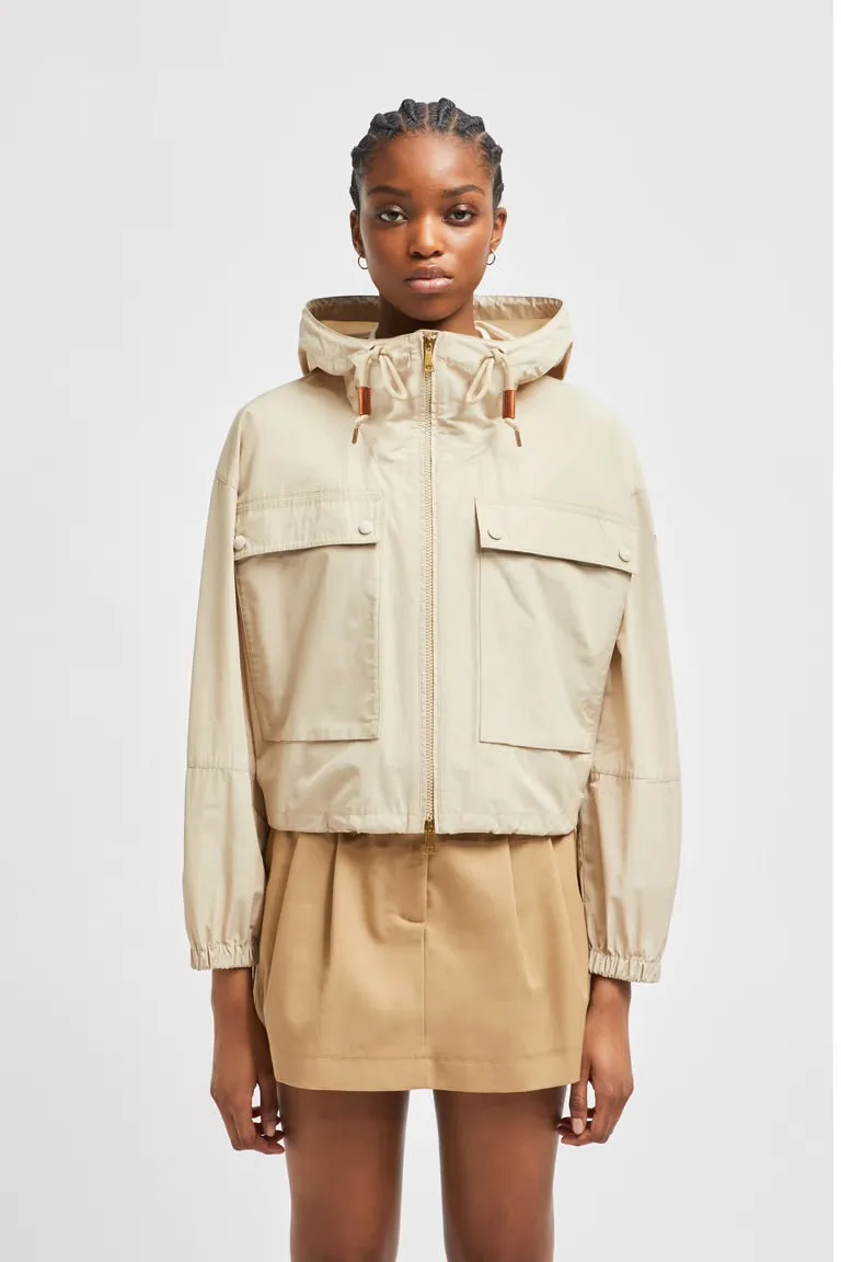 MONCLER LIGHT BEIGE SAUVAN HOODED PARKA