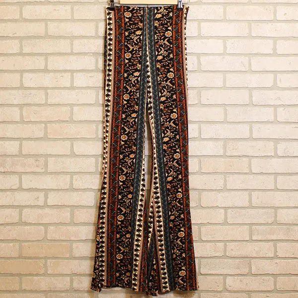 Palazzo Pants - Black Blue Rust
