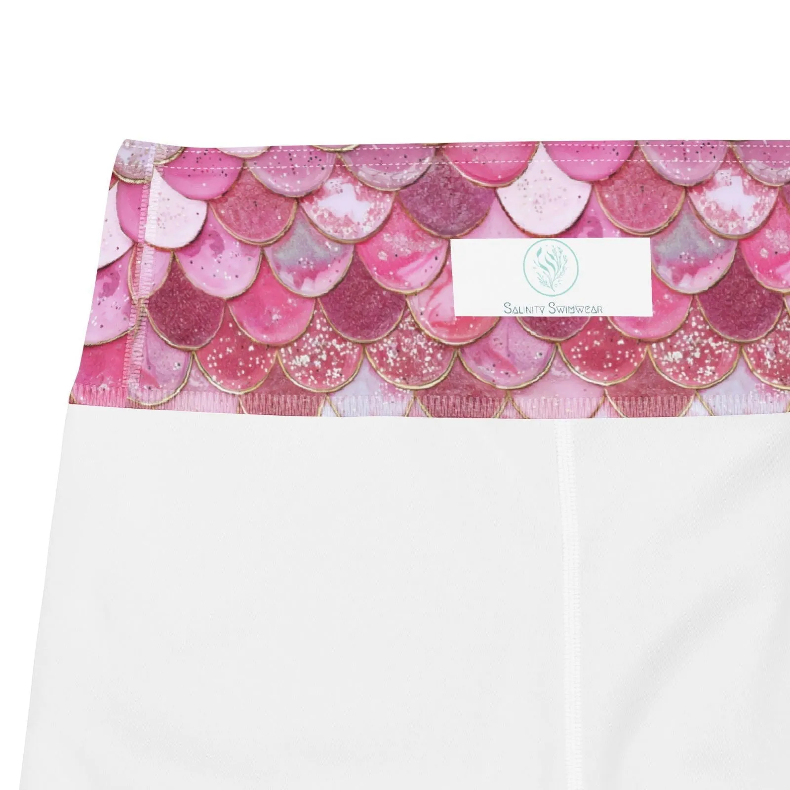Pink Pearl Mermaid Capri Swim Leggings