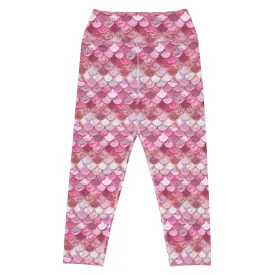 Pink Pearl Mermaid Capri Swim Leggings