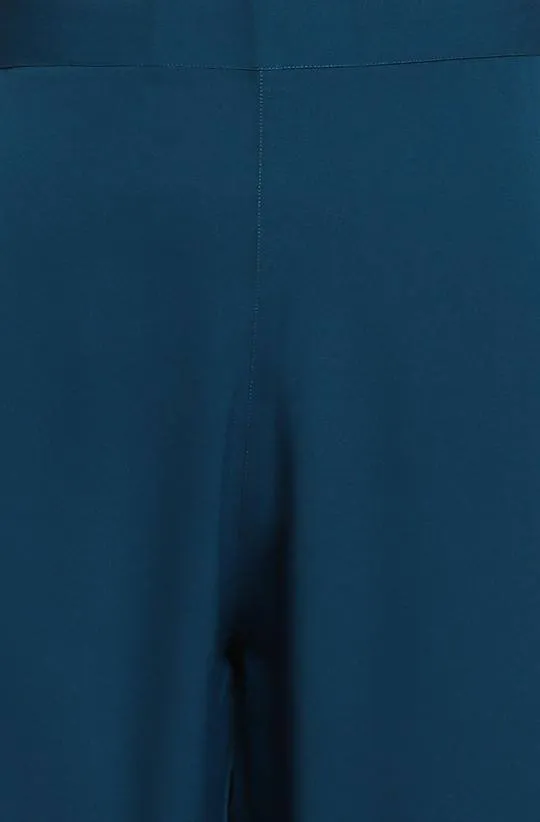 Poly Crepe Blue Kurta Palazzo Set