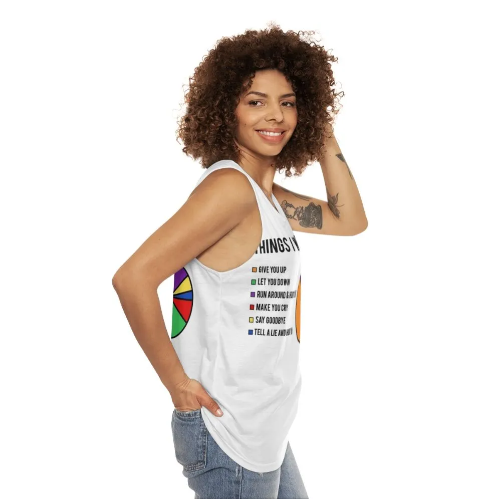 "Never Gonna Give You Up" Unisex Tank Top