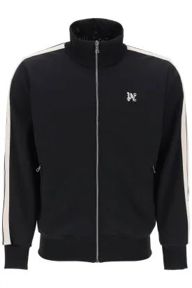 "track sweatshirt with contrasting bands PMBD058R24FAB001 BLACK OFF WHITE