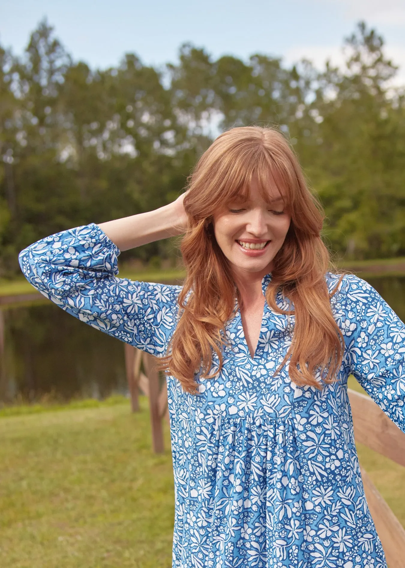Seaside Floral Relaxed Dress