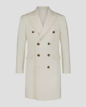 SG Men's Anniversary V  Double Breasted Topcoat – Ivory