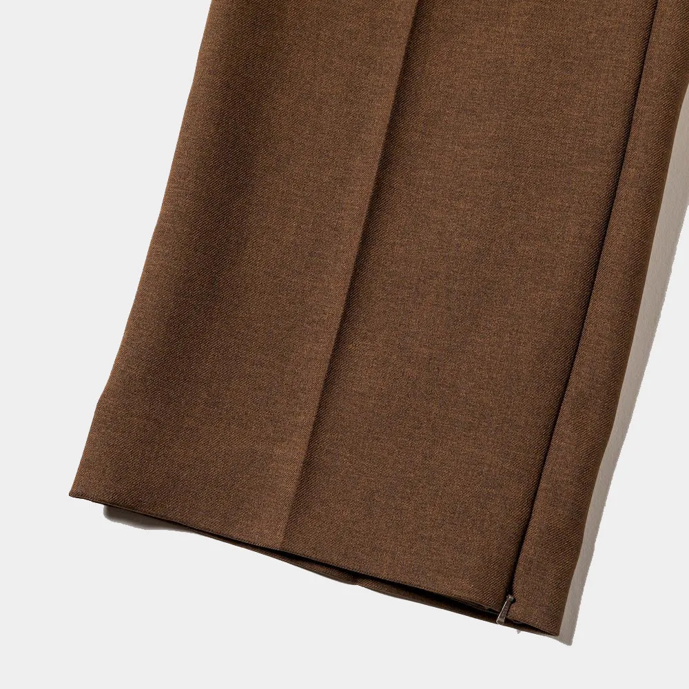 Side Zip Polyester Slacks(Brown)/MW-PT23203
